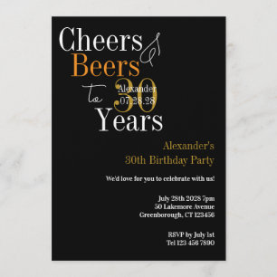 Invitation Fête d'anniversaire 30 ans Cheers et Bières person