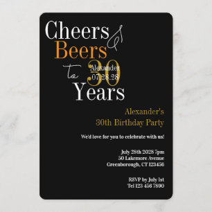 Invitation Fête d'anniversaire 30 ans Cheers et Bières person