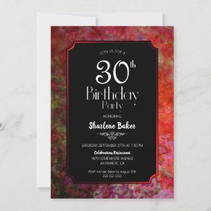 Invitation Fête d'anniversaire 30 ans élégante avec bordure r