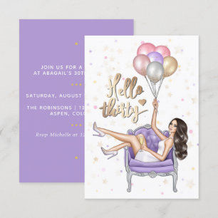 Invitation Fête d'anniversaire 30 ans girly