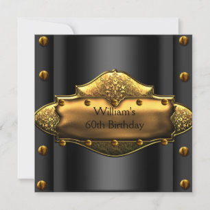 Invitation Fête d'anniversaire 30 ans Homme Or Noir Hommes 3