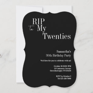 Invitation Fête d'anniversaire 30 ans RIP Twenties