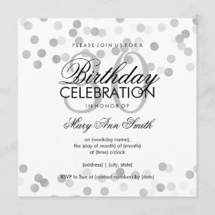 Invitation Fête d'anniversaire 30th Silver Foil Parties scint