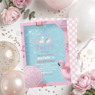 Invitation Fête d'anniversaire 3 ans fille élégante aquarelle