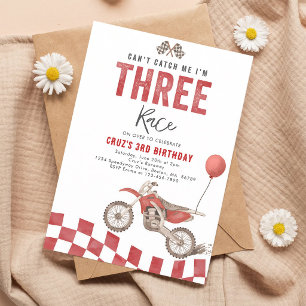 Invitation Fête d'anniversaire 3 ans moto cross 'Ne peux pas