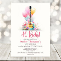 Fête d'anniversaire 40 ans avec guitare et ballons