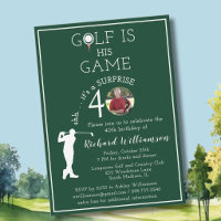 Fête d'anniversaire 40 ans de golf pour hommes SUR