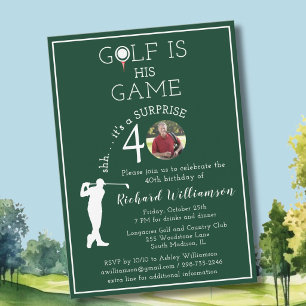 Invitation Fête d'anniversaire 40 ans de golf pour hommes SUR
