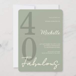 Invitation Fête d'anniversaire 40 ans moderne et fabuleuse