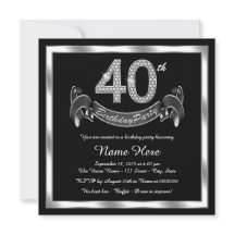 Fête d'anniversaire 40 ans Noir Argent
