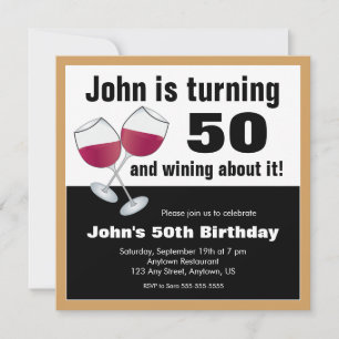 Invitation Fête d'anniversaire 50 ans d'amateur de vin
