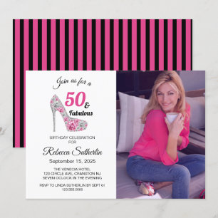 Invitation Fête d'anniversaire 50 ans et fabuleux