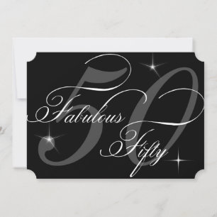 Invitation Fête d'anniversaire 50 ans merveilleux Noir Blanc
