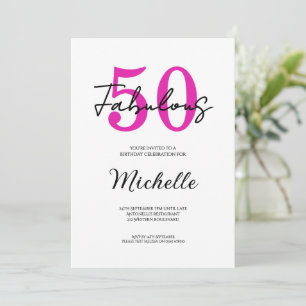 Invitation Fête d'anniversaire 50 ans Moderne et Fabuleuse