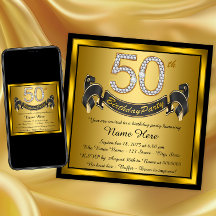 Fête d'anniversaire 50 ans noir et or