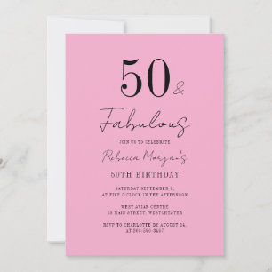 Invitation Fête d'anniversaire 50 ans Script Cinquante ans et