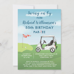 Invitation Fête d'anniversaire 55 ans Thème de golf masculin
