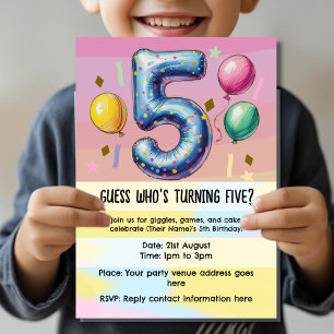 Invitation fête d'anniversaire 5 ans sans thème