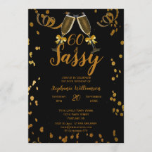 Fête d'anniversaire 60 ans Noir | Champagne Faux O