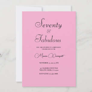 Invitation Fête d'anniversaire 70 ans moderne et fabuleuse ro