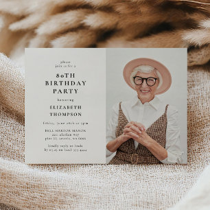 Invitation Fête d'anniversaire 80 ans Modern Photo