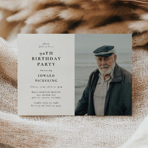 Invitation Fête d'anniversaire 90 ans Modern Photo