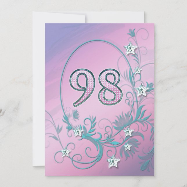 Invitation fête d'anniversaire 98 ans (Devant)