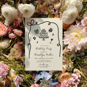 Invitation Fête d'anniversaire à main lunaire