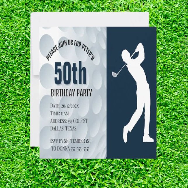 Invitation Fête d'anniversaire à thème de golf (Tee Up Joy: Perfect Gifts for Dad's Par-tee!)