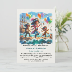 Invitation Fête d'anniversaire à thème pirate