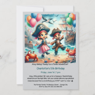 Invitation Fête d'anniversaire à thème pirate