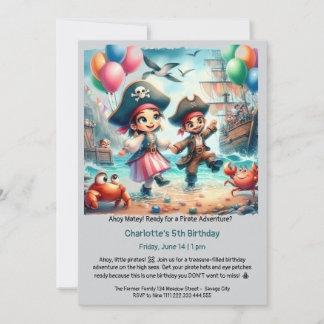 Invitation Fête d'anniversaire à thème pirate