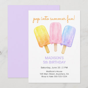 Invitation Fête d'anniversaire adorable pour enfants avec des