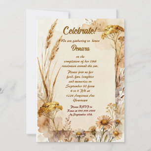 Invitation Fête d'anniversaire adulte avec des marguerites d'