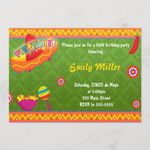 Invitation Fête d'anniversaire adulte d'invitation mexicaine