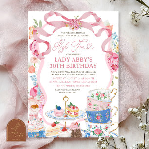 Invitation Fête d'anniversaire adulte florale de printemps Ré
