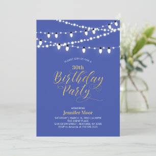 Invitation Fête d'anniversaire adulte Moderne 40 ans Or Viole