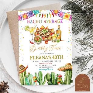 Invitation Fête d'anniversaire adulte Nacho Average Margarita