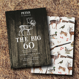 Invitation Fête d'anniversaire adulte pour chasseur de gibier