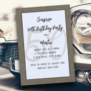 Invitation Fête d'anniversaire adulte pour lui bordure de fil