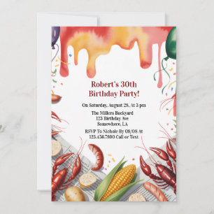 Invitation Fête d'anniversaire adultes avec ébullition d'écre