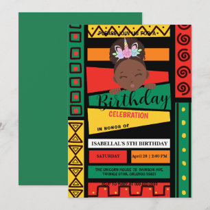 Invitation Fête d'anniversaire afro-africaine