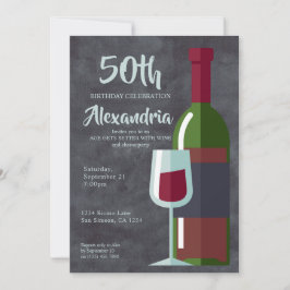 Invitation Fête d'anniversaire Âge s'améliore avec du vin (Ad