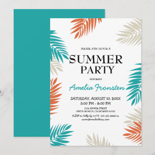 Invitation Fête d'anniversaire amusante sous les palmiers tro
