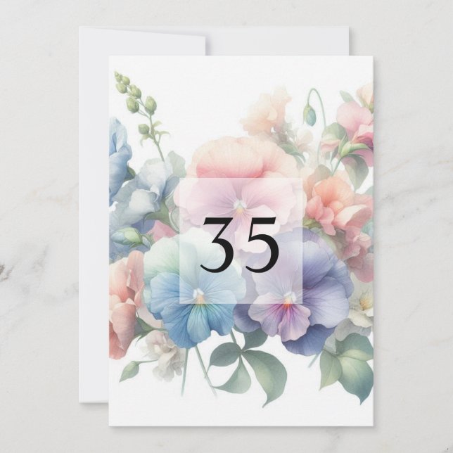 Invitation Fête d'anniversaire aquarelle de verdure florale é (Devant)