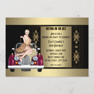 Invitation Fête d'anniversaire Art Déco des Années Folles