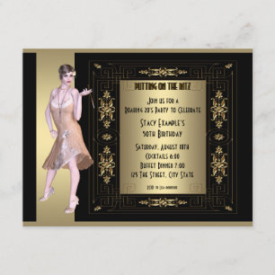 Invitation Fête d'anniversaire Art Déco des Années Folles