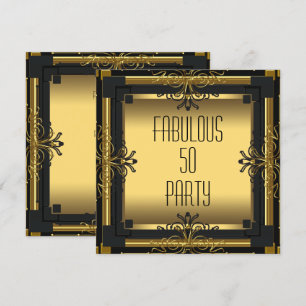 Invitation Fête d'anniversaire ART DÉCO Gatsby Fabuleux 50 50