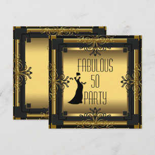 Invitation Fête d'anniversaire ART DÉCO Gatsby Fabuleux 50 50