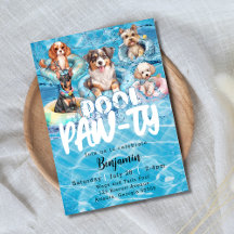 Fête d'anniversaire au bassin pour chiens